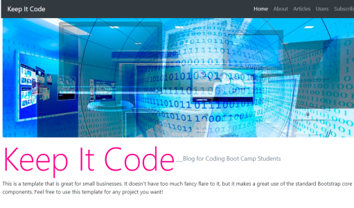 Keep it Code front page